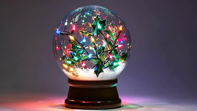 Glass Christmas ball on a stand. Selective focus