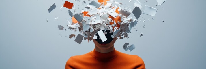 Deconstructed Digital Identity Immersive AR Visualization of Cognitive Fragmentation and Mental Processing in Next-Gen Creative Technology