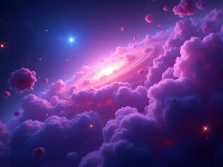 Colorful cosmic nebulae Celestial wonders Cosmic starry sky concept illustration