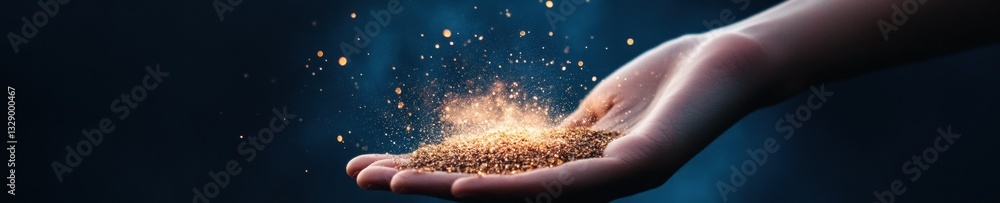 Poster Digital Transformation Metaphor Empowering Innovation with Glowing Particle Energy - Next-Gen Tech Visualization for Futuristic Business Storytelling