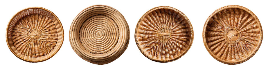 Set of decorative wooden bowls with intricate designs and natural texture.