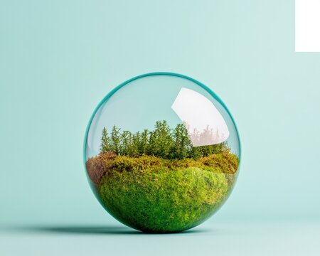 Minimalist Eco-Sanctuary Biophilic Glass Terrarium Showcasing Sustainable Microlandscape Design for Modern Wellness and Urban Green Living Inspiration