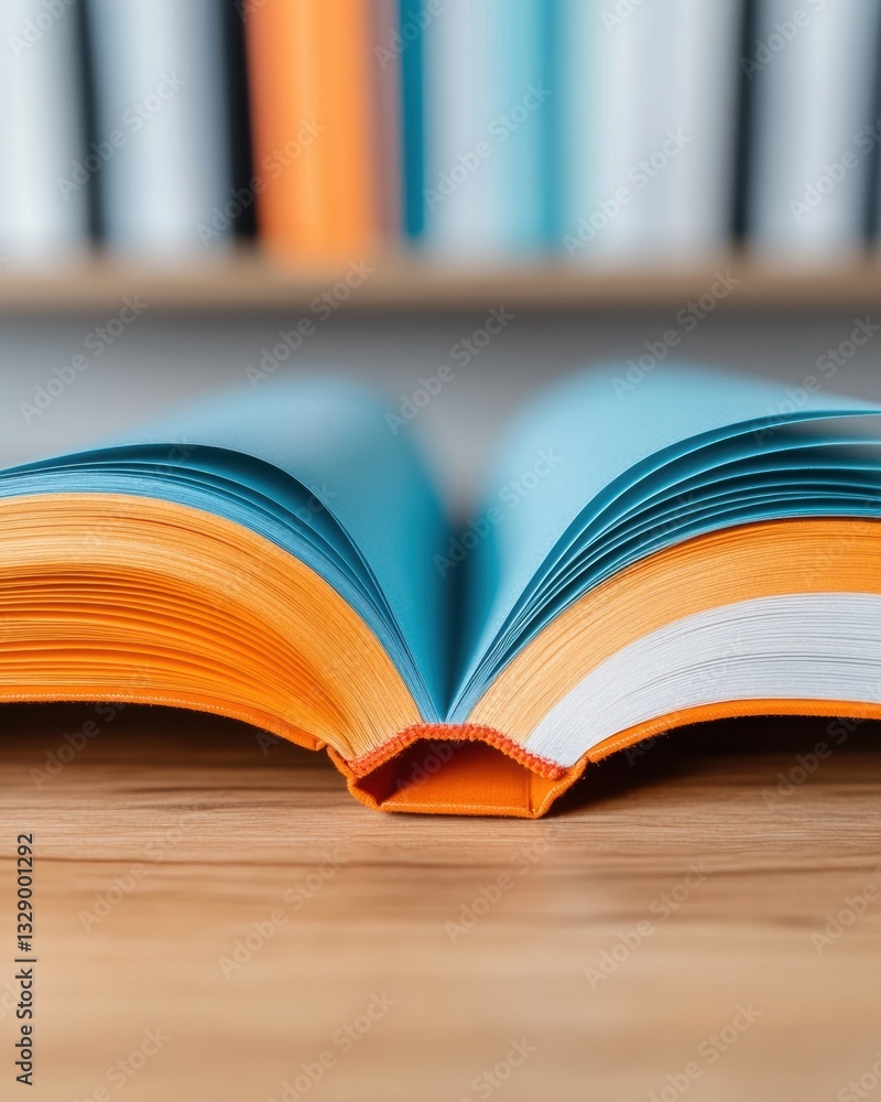 Poster mindful learning aesthetics vibrant open book with gradient pages - inspirational education design f