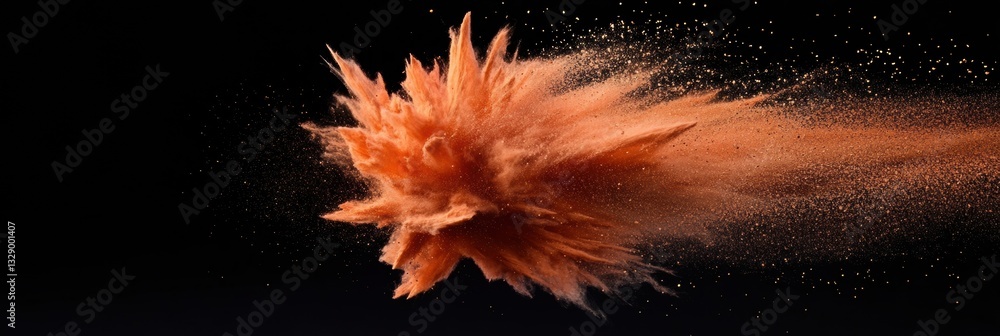Poster Explosive Digital Transformation Vibrant Orange Particle Burst Illustrating Innovation, AI-Driven Creativity, and Next-Gen Business Dynamics in High-Performance Tech Environments