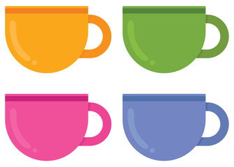 Mug icons set flat vector isolated on white background.