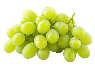 Isolated Green Grapes Cluster