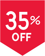 35% discount label