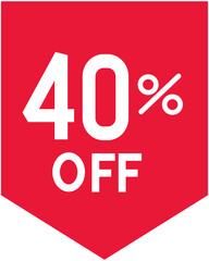 40% discount label