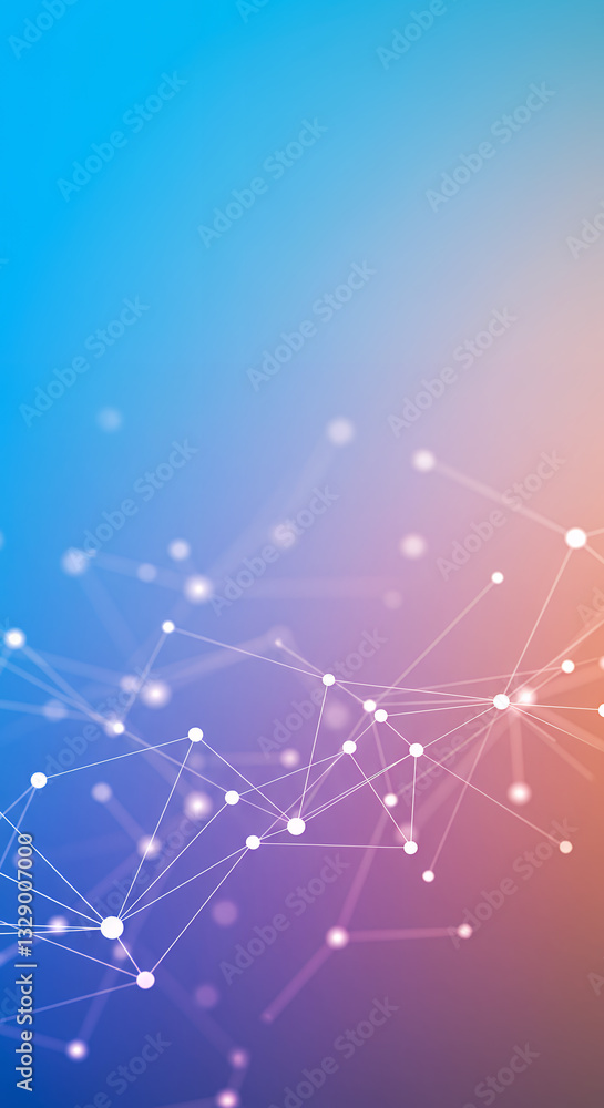 Poster abstract network: connecting dots in a digital universe - futuristic tech & modern design