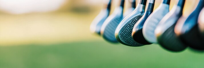 Precision Performance Golf Minimalist Pro Club Arrangement Showcasing Modern Athletic Equipment Design for High-End Sports Marketing and Lifestyle Branding