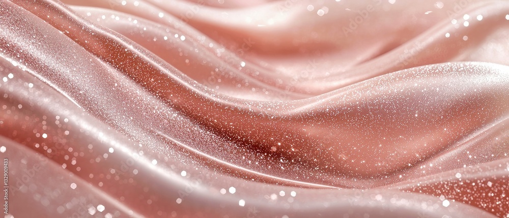 Aufkleber dreamy rosewood waves, an ethereal blend of shimmering particles and soft bokeh, featuring a luxurio
