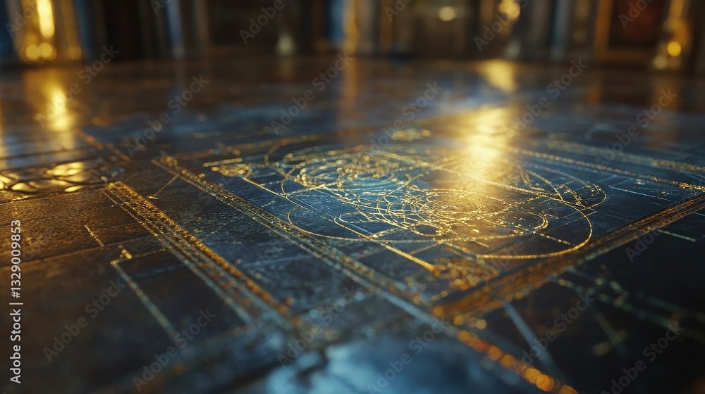 Poster a high-tech pulse laser scanning a surface, revealing intricate details in a way never before possib