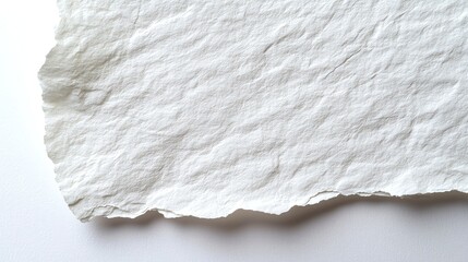 Wrinkled White Paper Texture on White Background for Mockup Creation