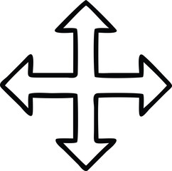 Four directional arrow symbol vector