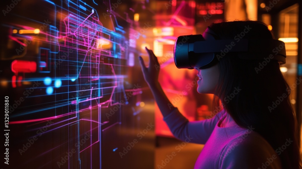 Poster a holographic display powered by pulse technology, providing an immersive 3d experience as virtual o