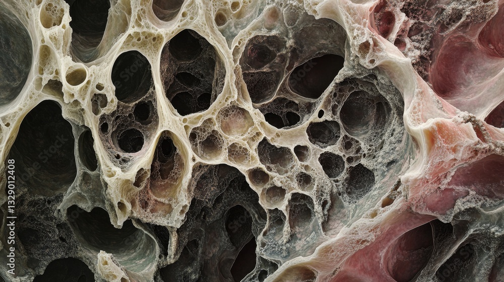Poster high detail visualization of osteocytes in bone matrix structure