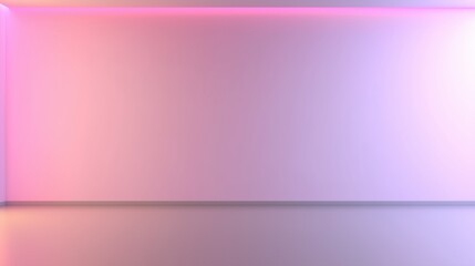 Obraz premium A room with a pink wall and a white floor. The room is empty and has a very bright and clean look