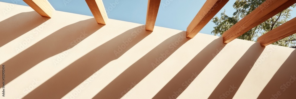 Aufkleber sustainable industrial design precision timber framing with minimalist architectural shadows - innov