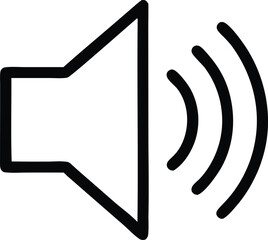 Speaker volume icon, sound wave symbol, audio vector