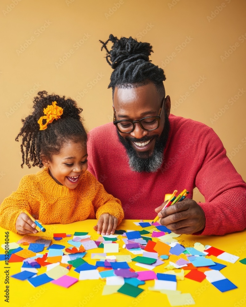 Poster vibrant generational play inclusive design thinking and creative learning through colorful geometric