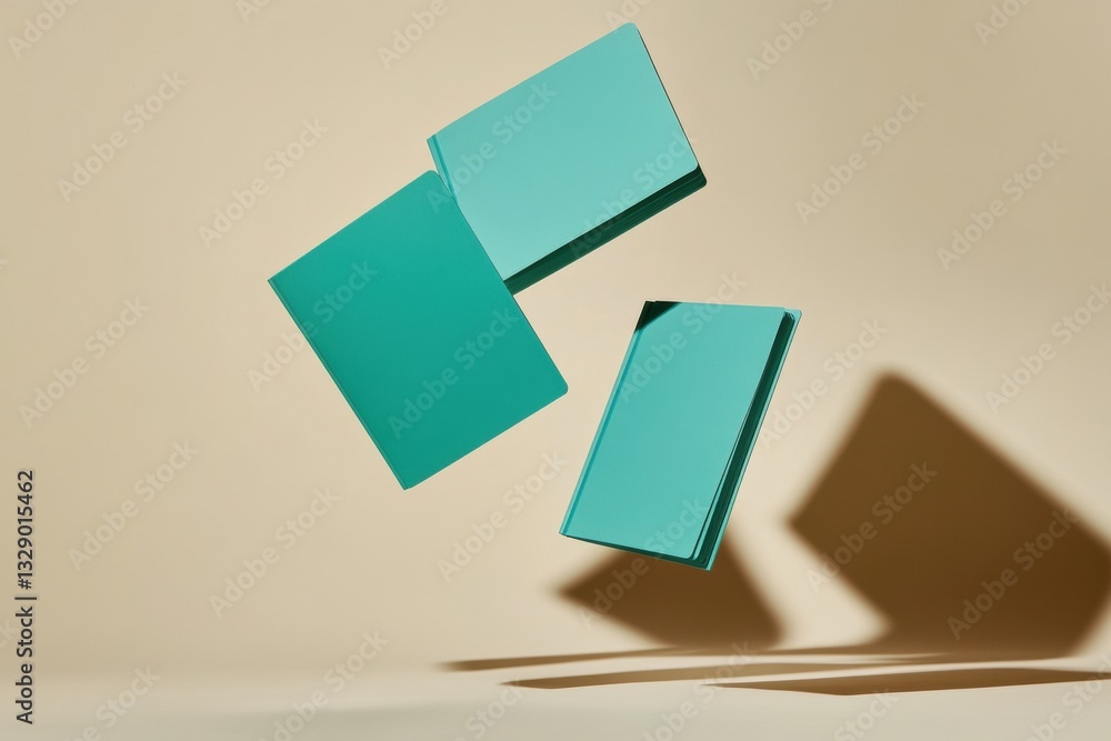 Poster minimalist turquoise branding mockup dynamic float design for modern marketing collateral - sleek bu