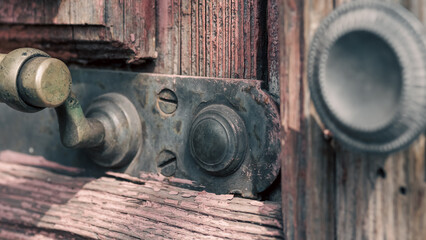 old vintage wooden door close up
