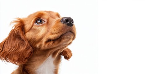 Fototapeta premium Mindful Pets Concept Adorable Cocker Spaniel Puppy Embodying Curiosity and Emotional Intelligence for Modern Pet Wellness Branding