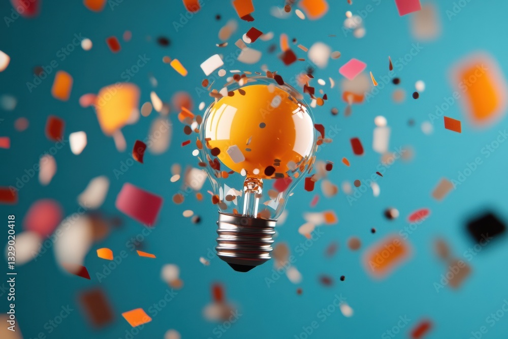 Fototapete Dynamic Creative Innovation Explosive Lightbulb Visualization Sparking Breakthrough Ideation for Digital Transformation and Next-Gen Business Strategy