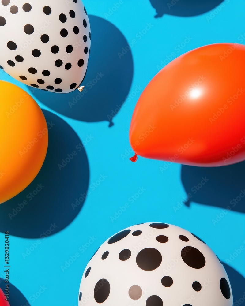 Aufkleber Vibrant Pop Art Balloon Composition Playful Minimalist Design Exploring Color Theory, Digital Marketing Trends and Creative Visual Storytelling