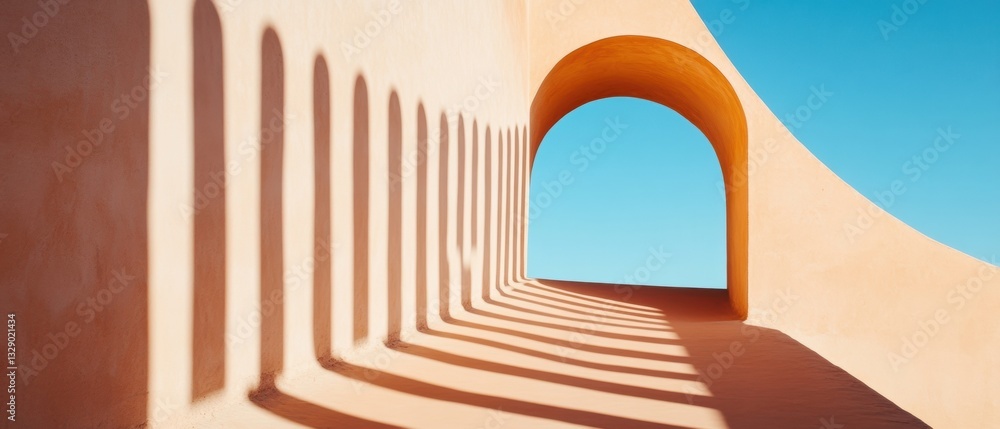 Poster minimalist architectural portal sunlit mediterranean archway exploring liminal spaces - wellness des