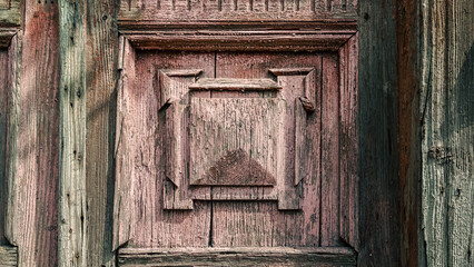 old wooden wall of vintage house with decor
