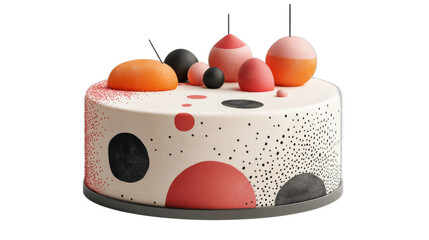 Colorful sphere patterned cake design