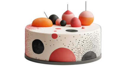 Colorful sphere patterned cake design