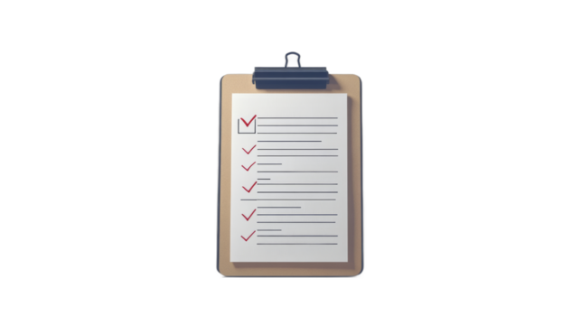 Checklist for task management and organization