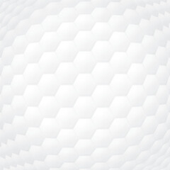 3D white hexagon curve out pattern square background graphic illustration. Honeycomb bulge texture fade condition.