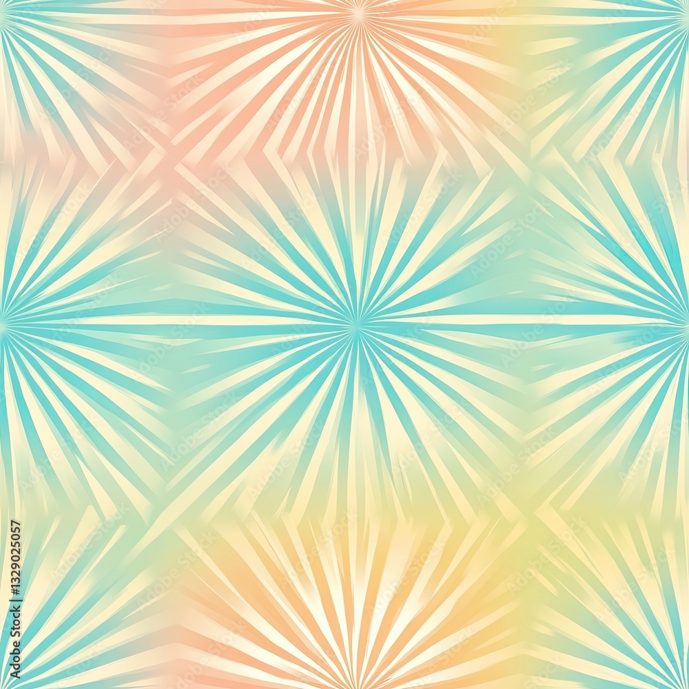 Poster starburst radiating seamless pattern symmetrical design for textile web and print