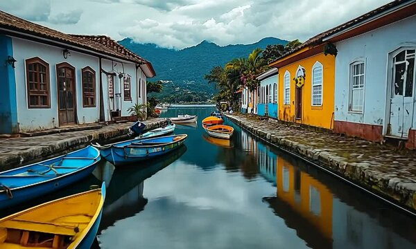 paraty historic center brazilian landscape video