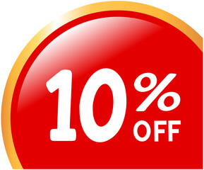 Discount label 10 percent off
