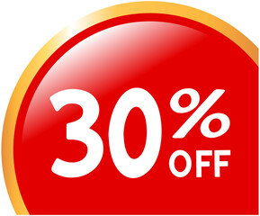 Discount label 30 percent off
