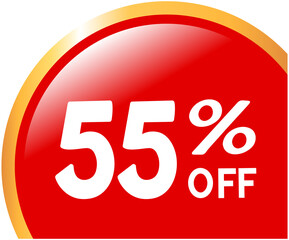 Discount label 55 percent off
