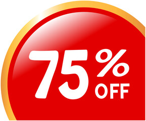 Discount label 75 percent off
