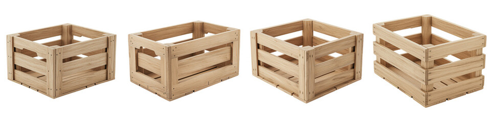 Empty Wooden Crate, Cut Out Set