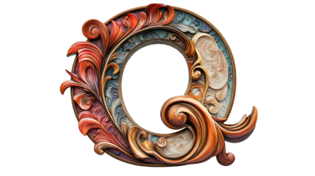 Intricate decorative letter Q