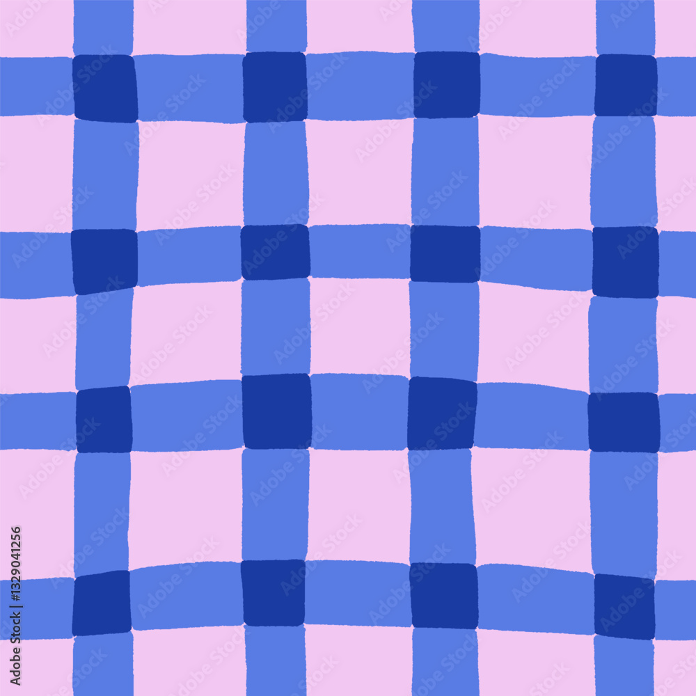 Poster seamless checkered pattern. endless plaid background, grid design. repeatable texture, uneven irregu