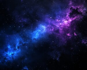 Obraz premium A rich midnight blue gradient background. Featuring deep blues, purples, and touches of black. Showcasing the vastness of the night sky. Ideal for science fiction, luxury, or dreamy visuals