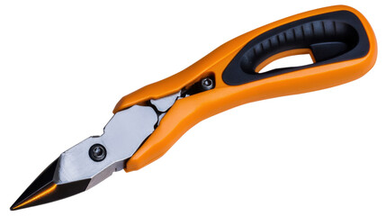 Fototapeta premium Orange hand pliers with black grips isolated on white background