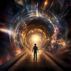 Quantum leap through a cosmic portal.