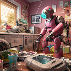 Robot doing household chores 