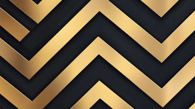 Seamless bold gold and black Art Deco chevron, refined geometric luxury pattern, sophisticated 1920s high-end refinement