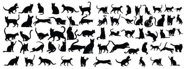 Obraz premium Cat collection vector silhouette